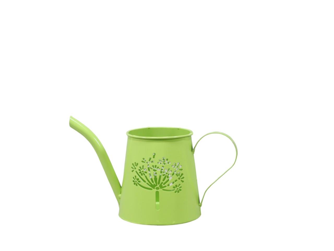 Gießkanne Deko m. Pusteblume apfelgrün D12xL24cm