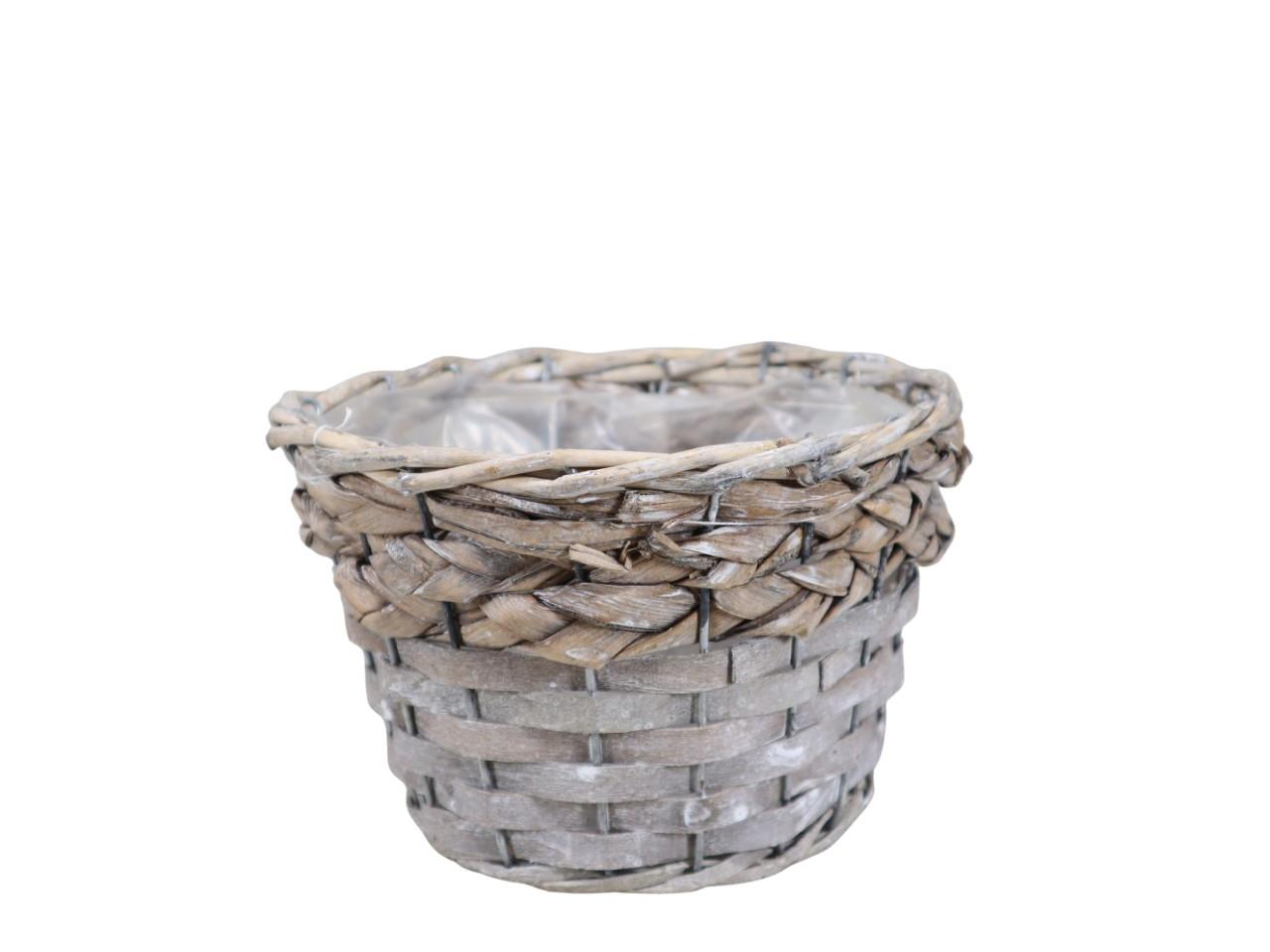 Korb rund Hyazinthe/Span D17H11cm grau