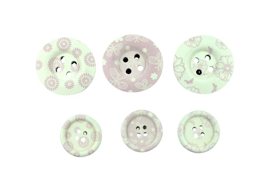 Streuer Knopf rosa-weiß 3-fach sort. 2 Größen 2,7/3,9 cm