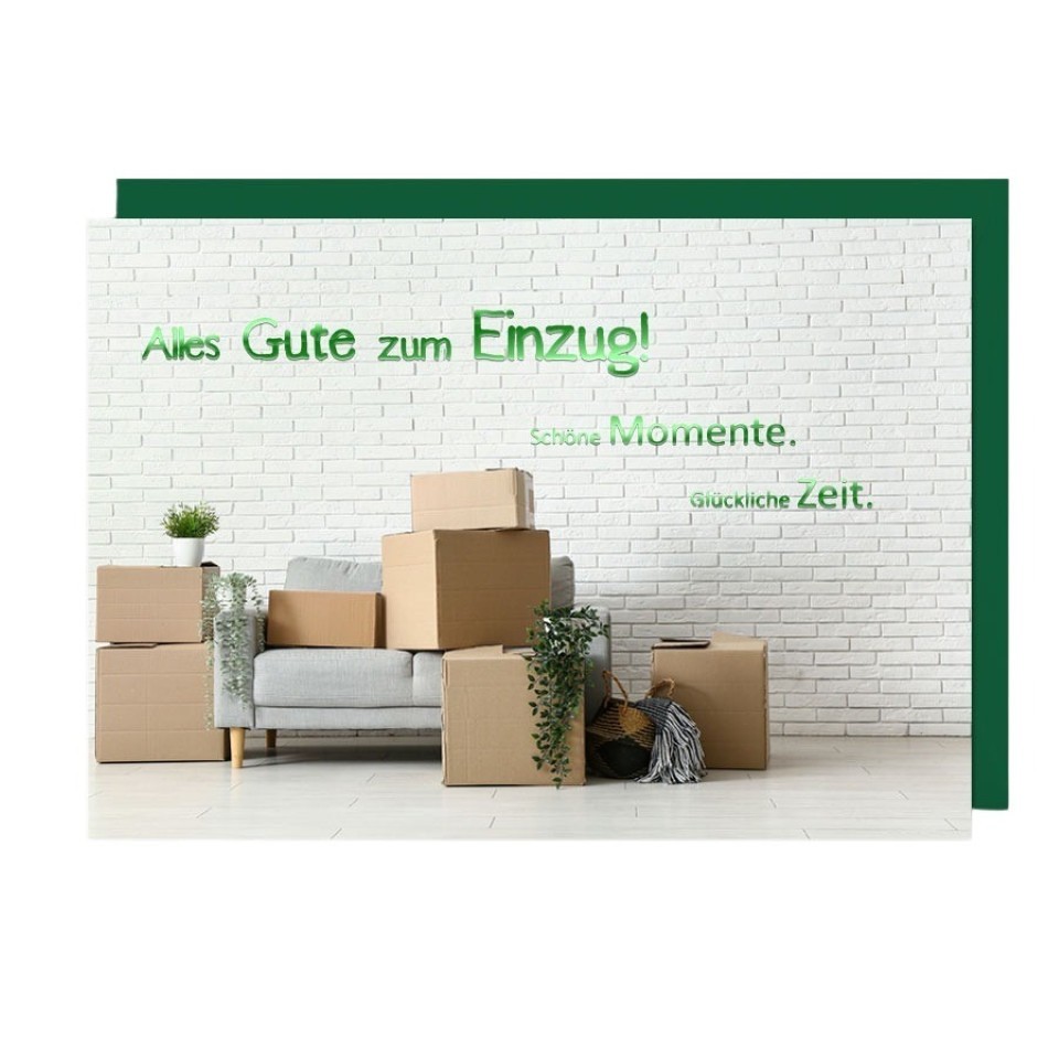 Karte Alles Gute zum Einzug 12x17 cm m. Kuvert