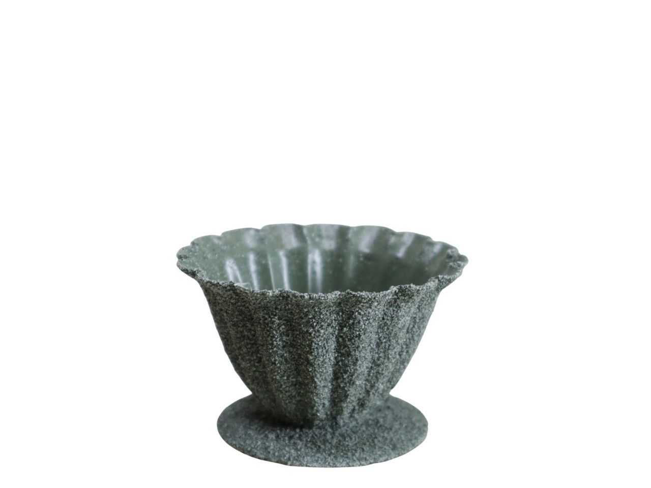 Pokal Metall grün-besandet D9xH6cm
