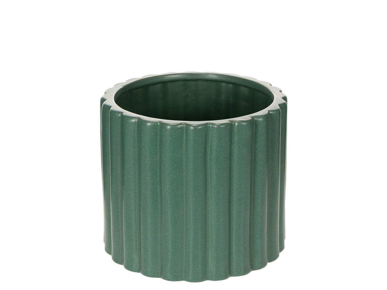 Übertopf Keramik Vertikal grün D20,3cm