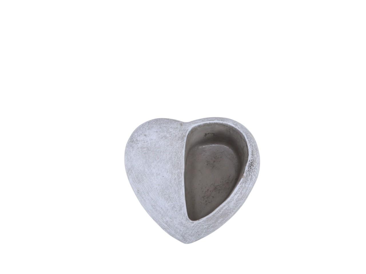 Pflanzherz halb/halb Zement grau D12,5cm