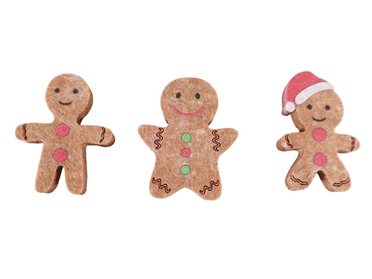 Lebkuchenmännchen Streu Filz braun-rot D4,5cm
