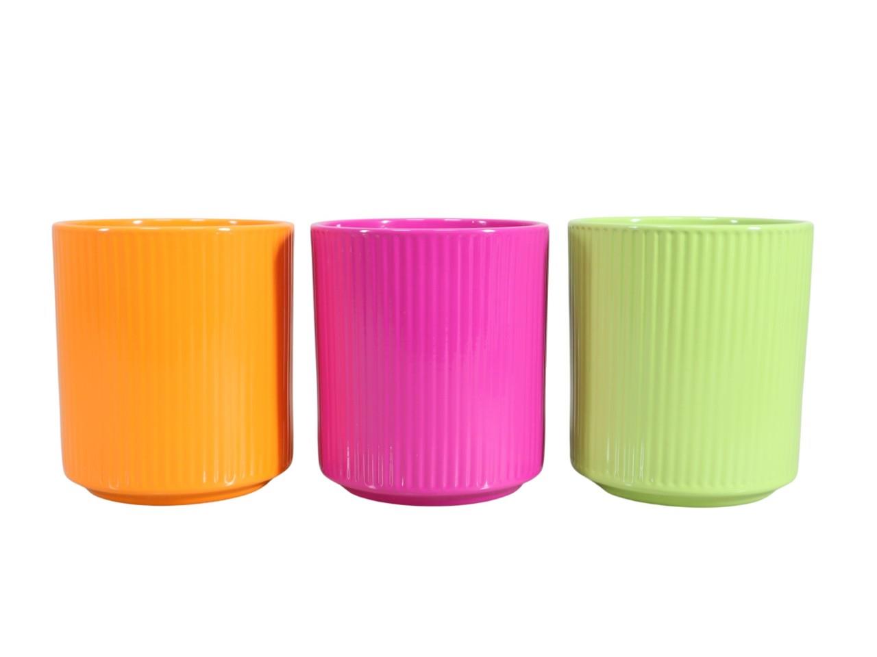 Keramikübertopf für Orchideen Stripes frühjahrsmix D13cm