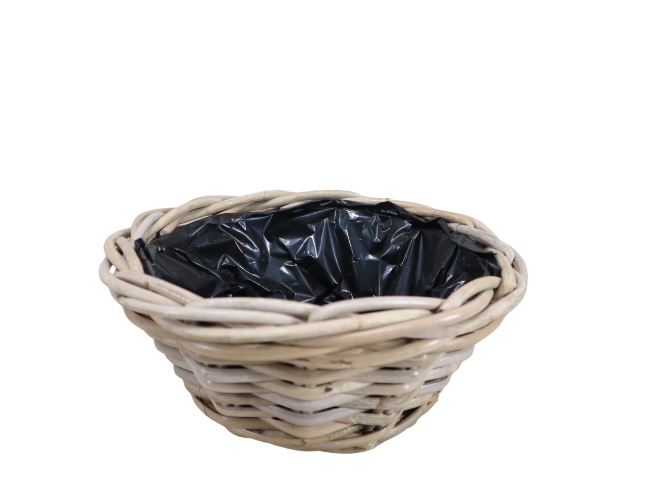 Pflanzschale  Kubu-Rattan grau D30xH14cm