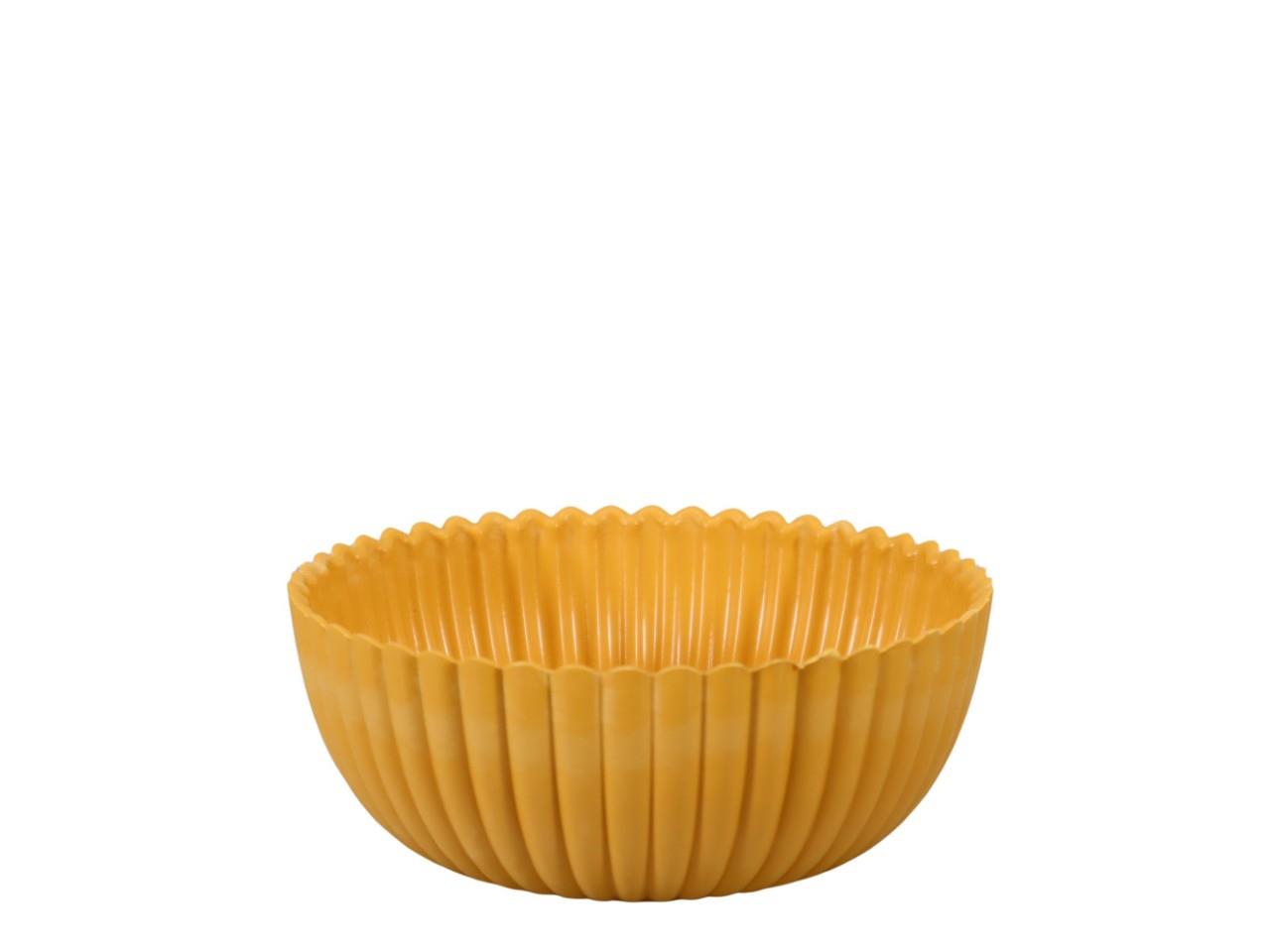Schale rund KARA Rille Plastik gelb D15cm