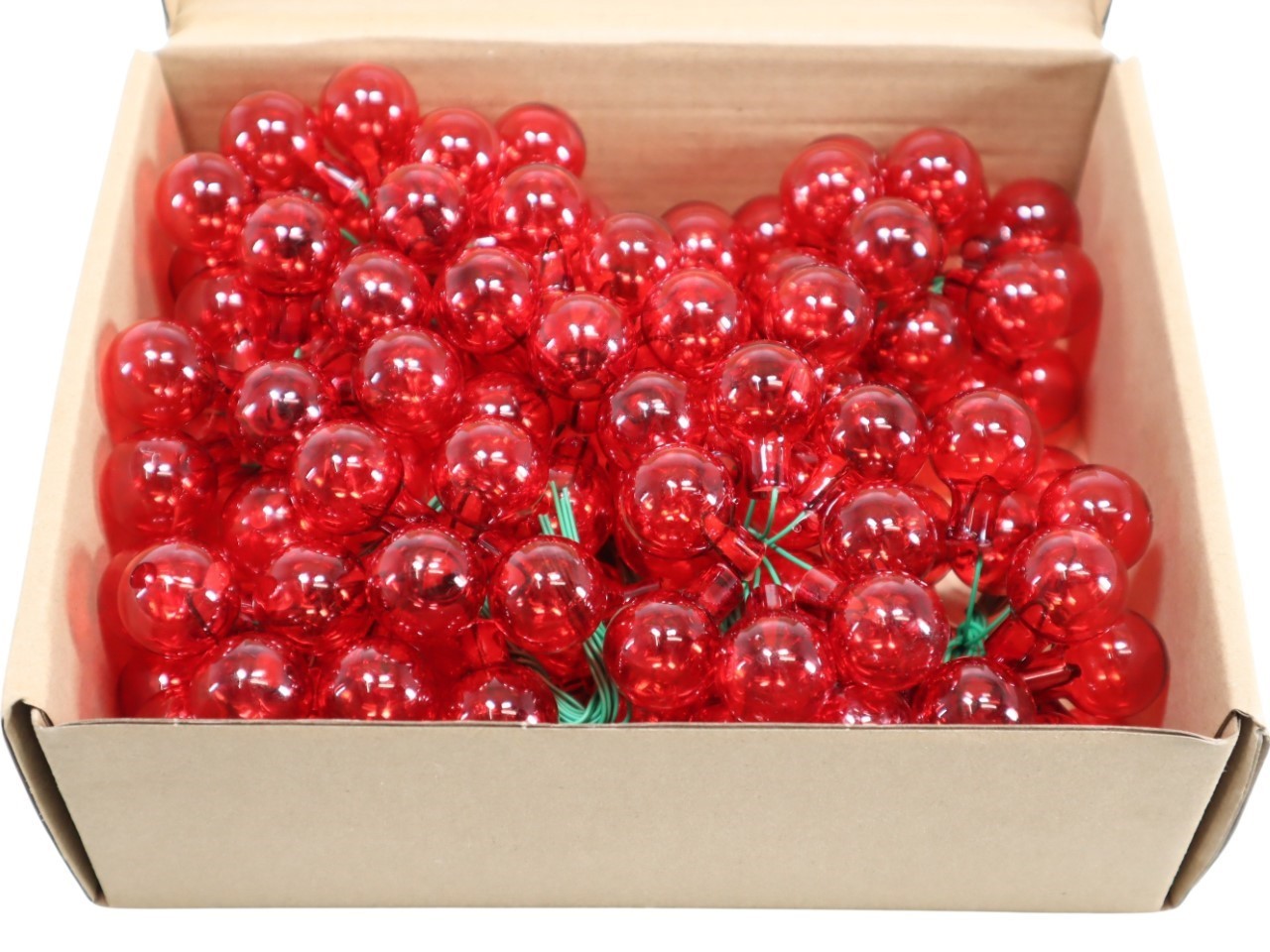 Glaskugel 20 mm a.Draht 144 St. rot transparent