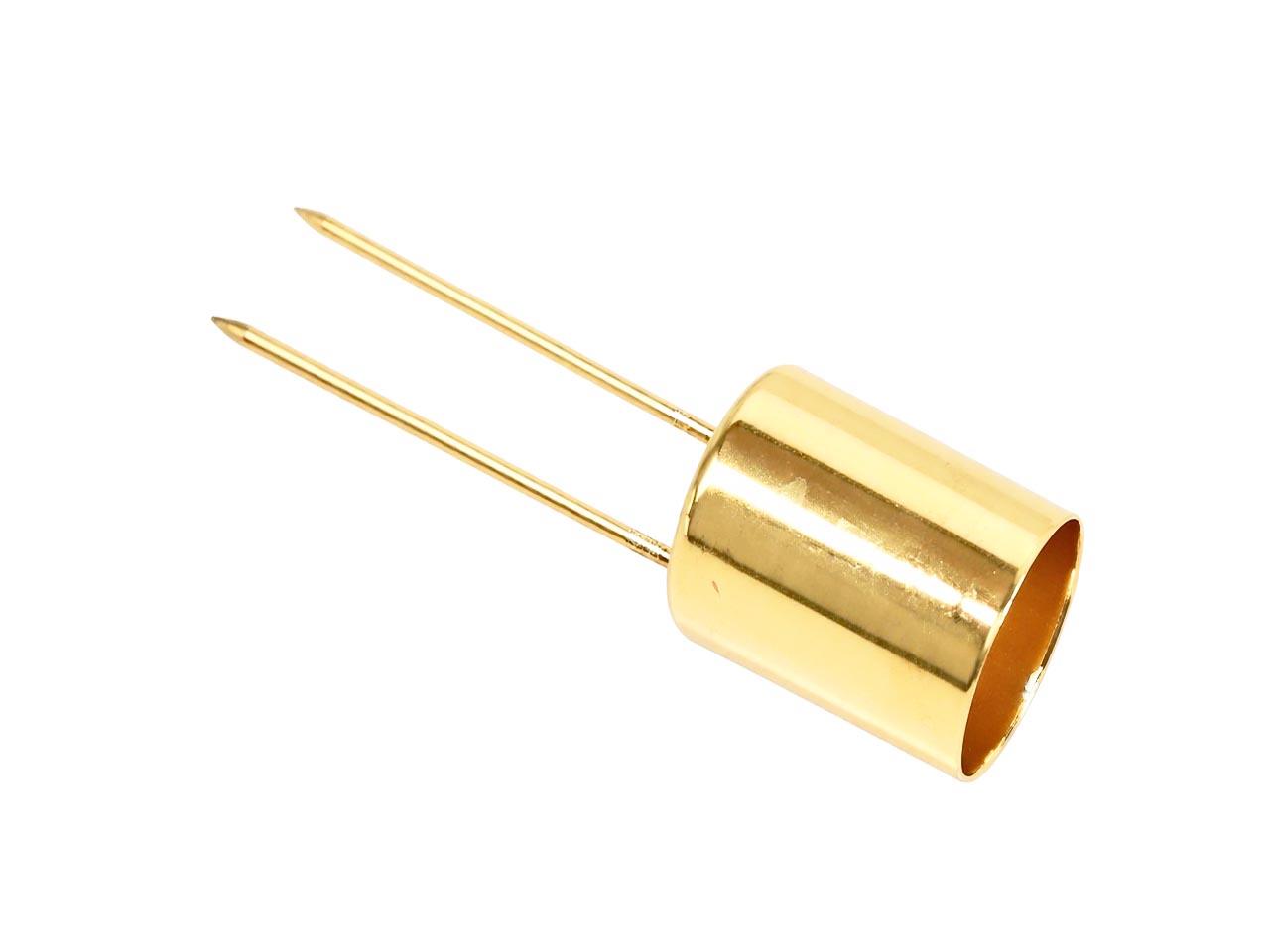 Stabkerzenhalter m. Doppelp. Metall gold glanz D3,5 H4cm
