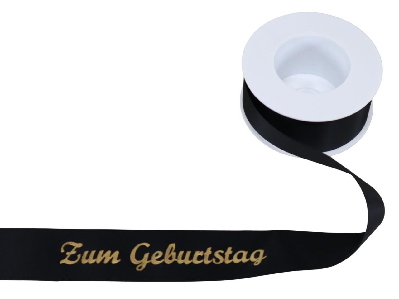 Trauerband Zum Geburtstag 40 mm 25 Meter schwarz