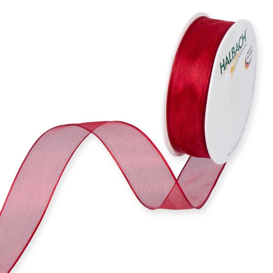 Organza m.Draht 25mm rot77