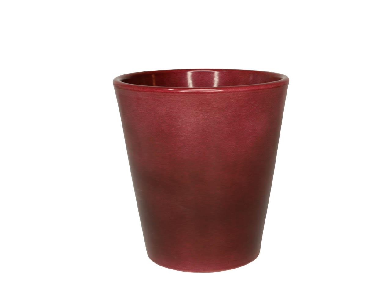 Keramiktopf f. Orchideen bordeaux-lasur D14cm(innen D12,5cm)