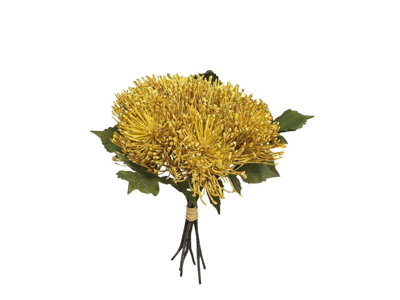 Nadelkissenpick 6 Blüten gelb L20cm