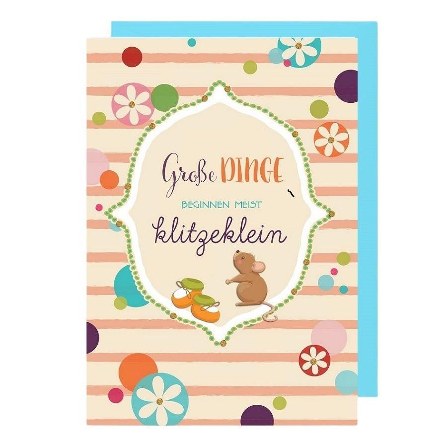 Karte Große Dinge beginnen meist kitzeklein 12x17cm mit Kuv.