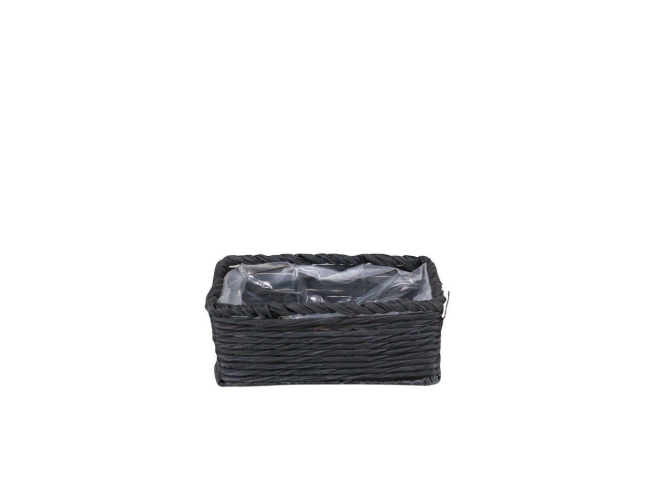 Pflanzkorb rechteckig Polyrattan schwarz L16x8xH7cm
