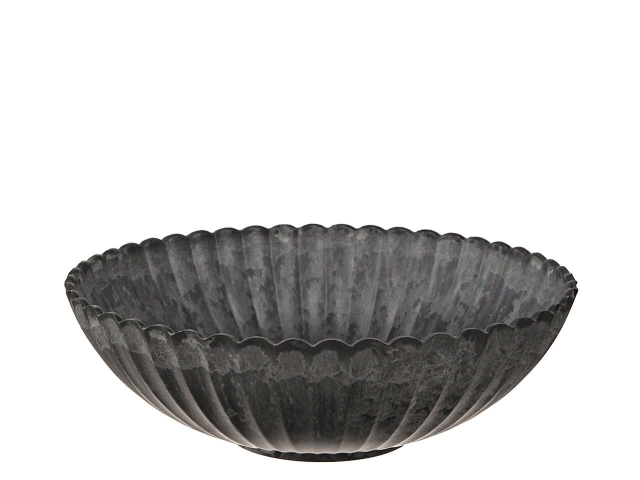 Schale Rille KARA anthrazit-natur Plastik D28cm