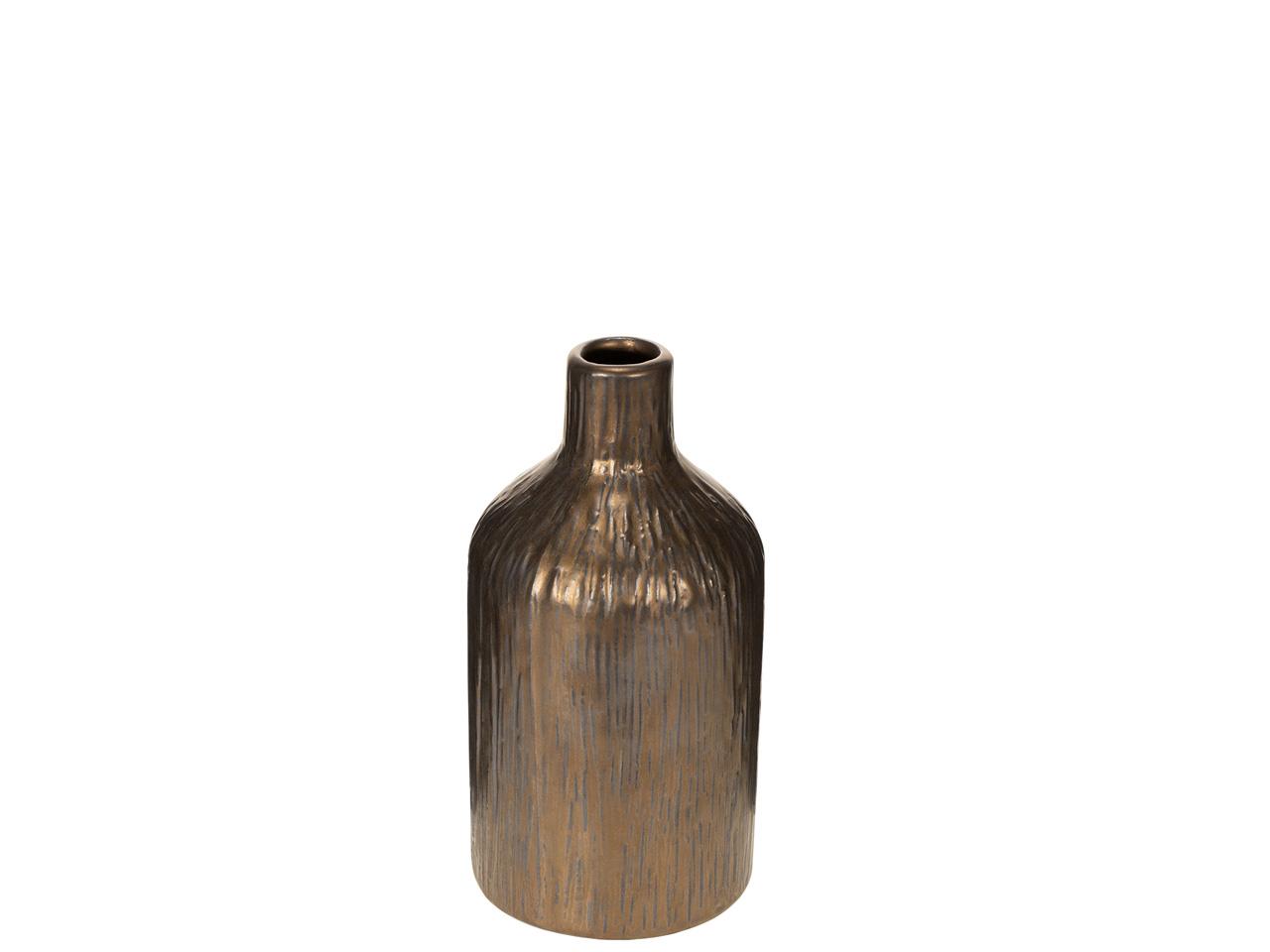 Vase Keramik bronze-gold D9,5xH12,3cm