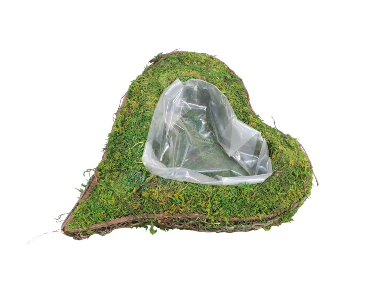 Pflanzherz Moos grün 33x30 H9cm