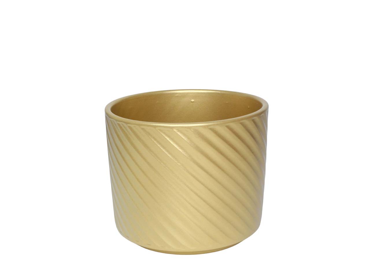 Keramikübertopf Spirelli perlgold D12cm