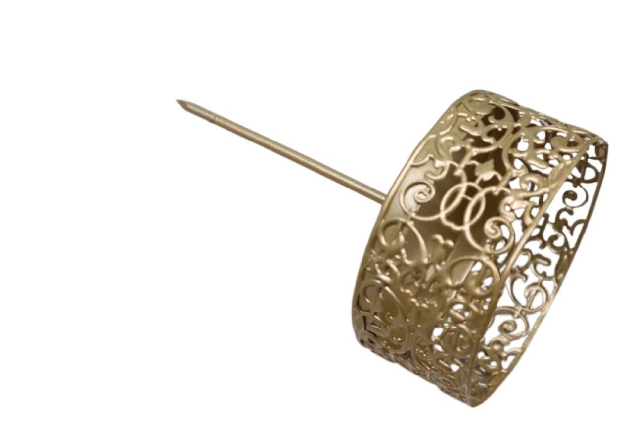 Kerzenhalter Filigran Metall champagner D86mm Pin 10cm