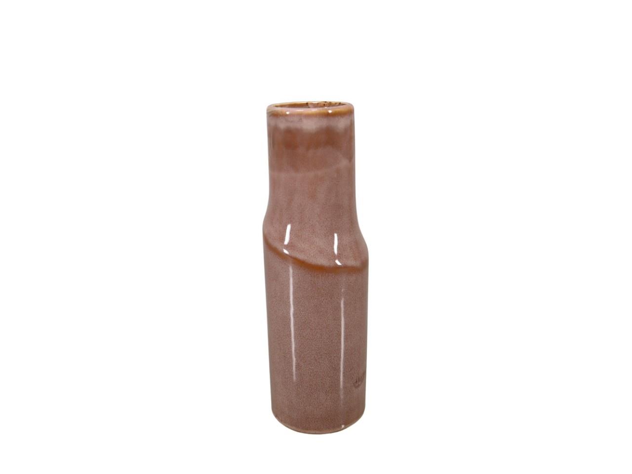 Vase Keramik orangebraun D 9 cm Höhe 28 cm