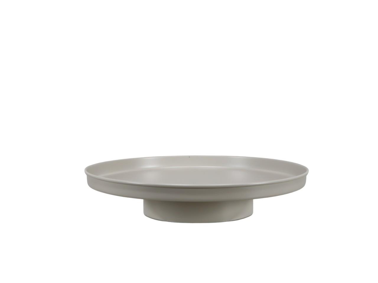 Tablett auf Fuß Metall creme D30xH6cm