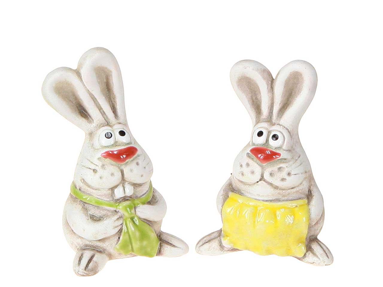 Hasenpärchen m. Schlips u. Schürze Keramik sort. H11cm