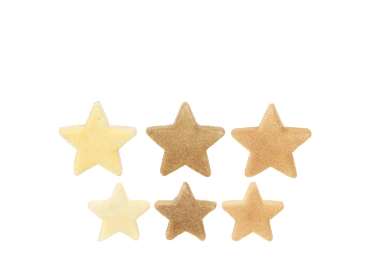 Streuer Sterne creme-natur beflockt  D5+4cm