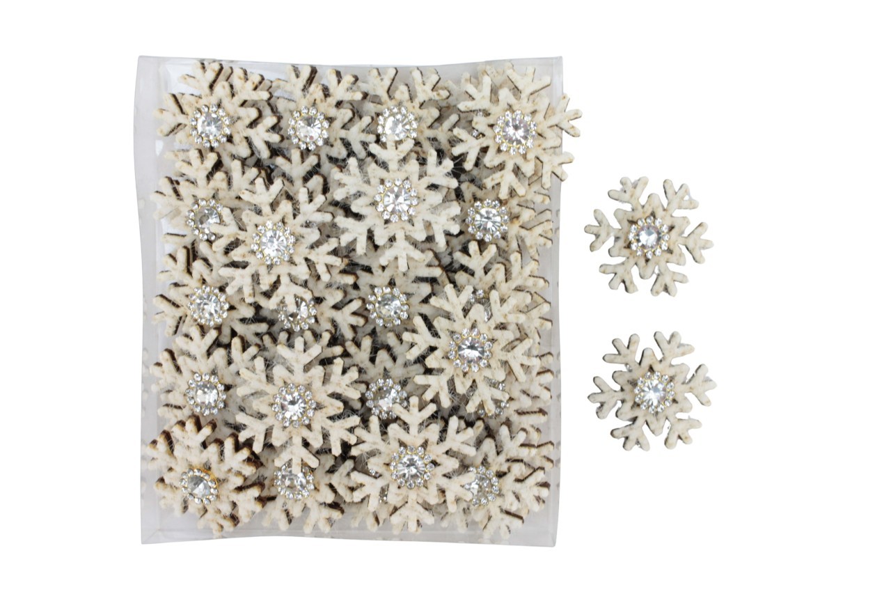 Streuer Schneeflocke Nordland creme Holz D4cm