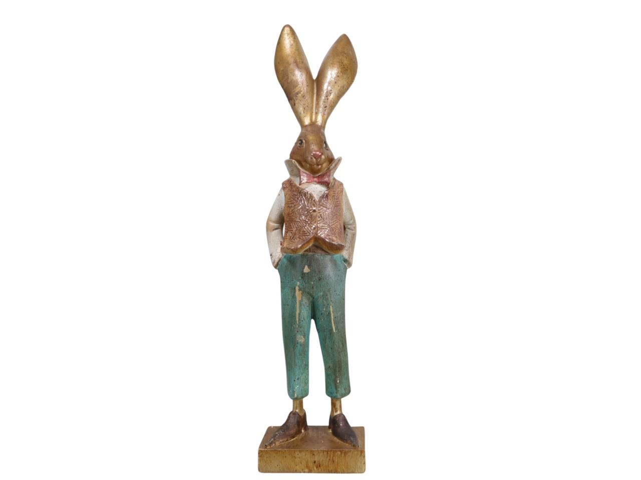 Hase im Smoking farbig Polyresin H54,5cm