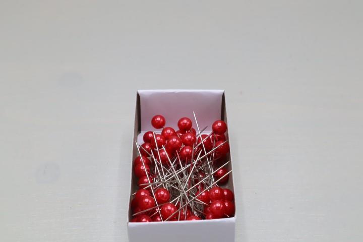 8mm Perlen Nadel 72 Stück rot