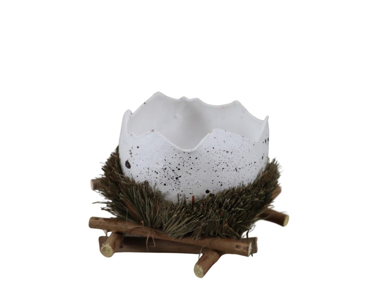 Ei Plastik zum Pflanzen im Nest 14x12cm