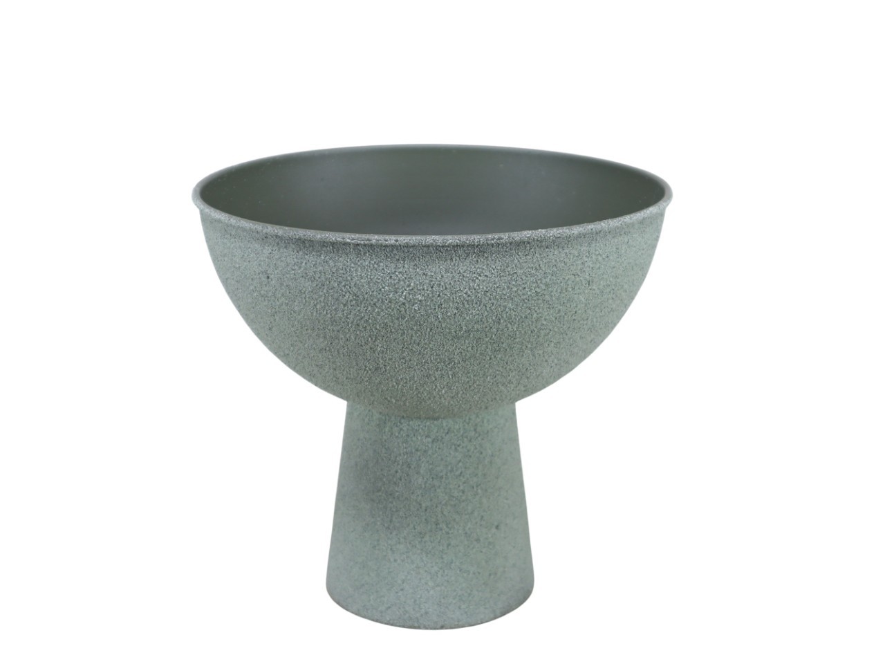 Schale mit Fuß Metall salbeigrün-antik D25xH23cm