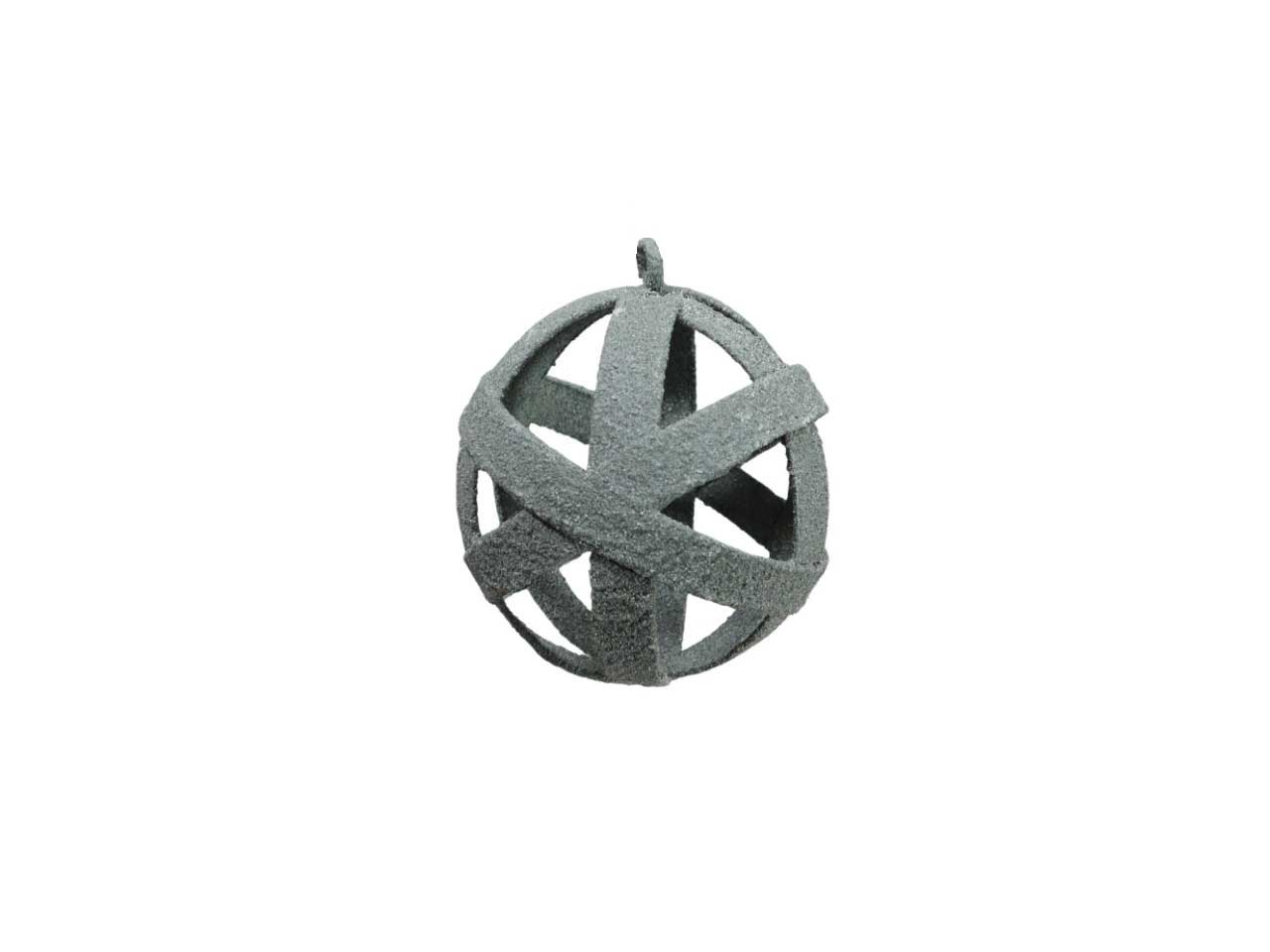 Kugel mit Öse Metall grün-sandig D12cm