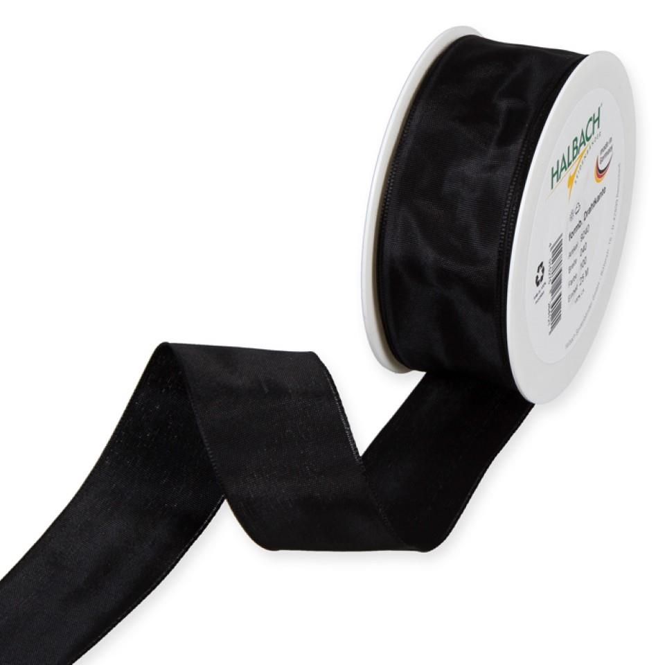 Drahtkantenband 40mm schwarz 100
