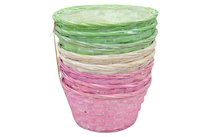 Bambuskorb rund D20cm, pastellmix