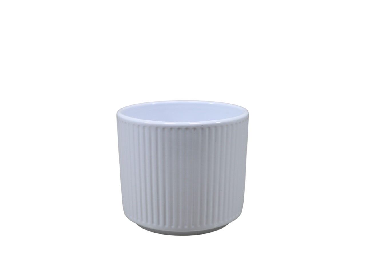 Keramikübertopf Stripes weiss-glanz D12cm