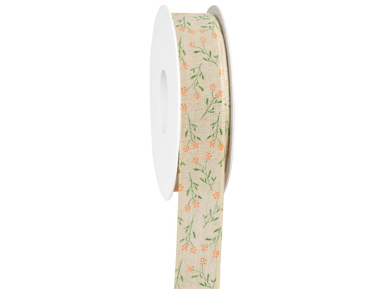 Band Flos m. Draht 25 mm 18 Meter 524 vanille