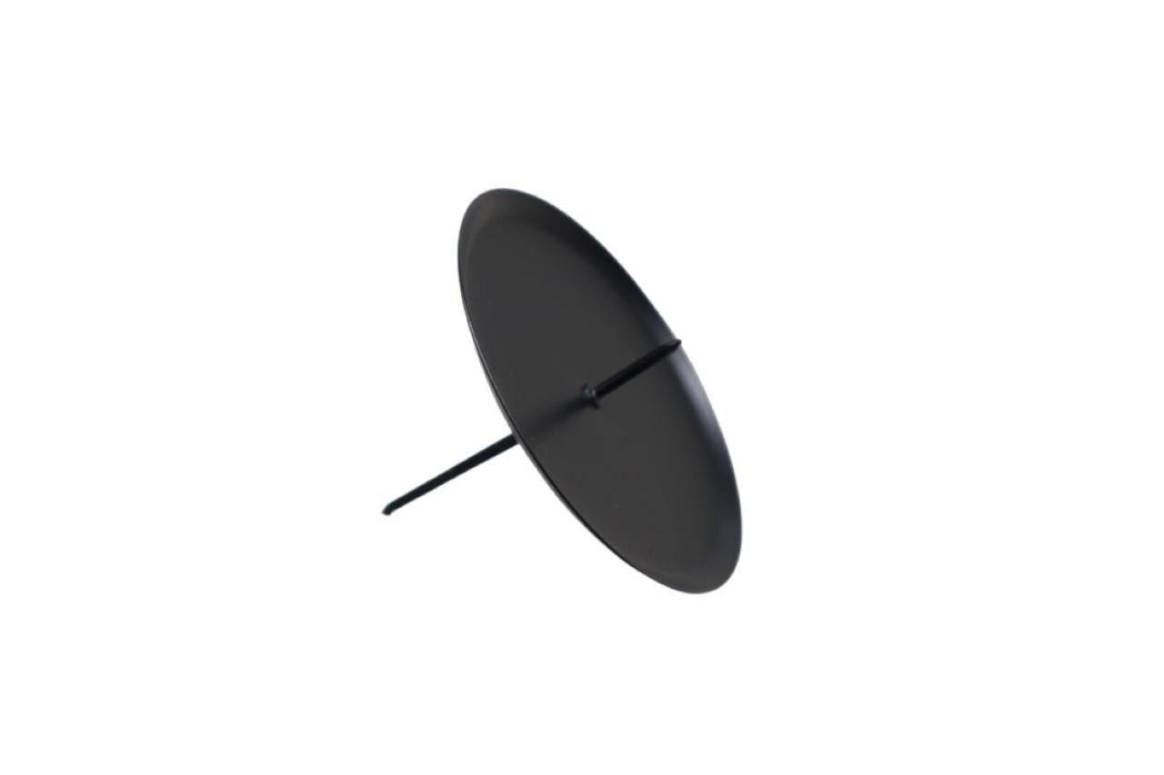 Kerzenhalter/Teller schwarz matt Metall 8cm