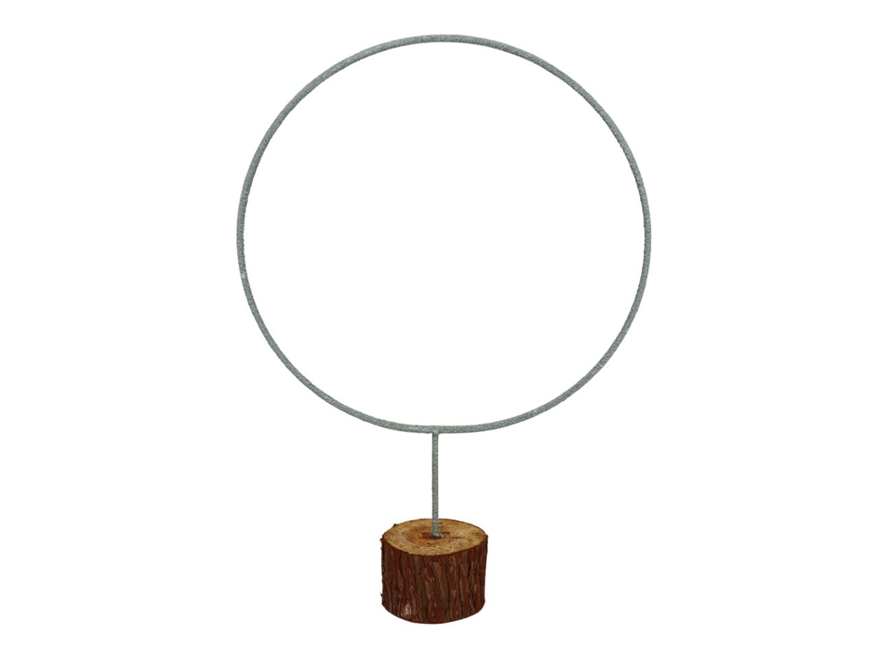 Metallring D35cm salbeigrün-antik auf Holzsockel H52cm