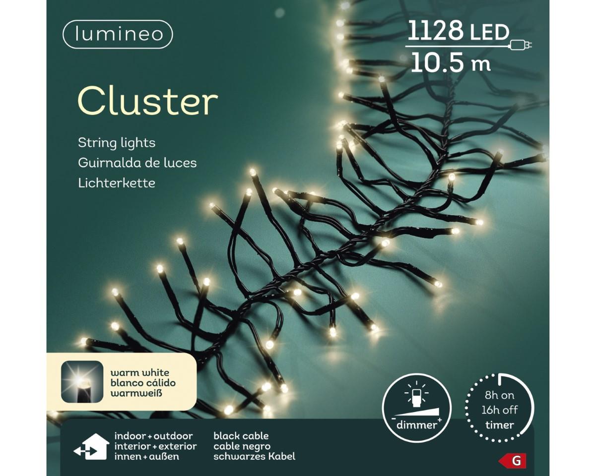 Lichterkette Cluster 1128LED L10,5mtr außen/innen 240V