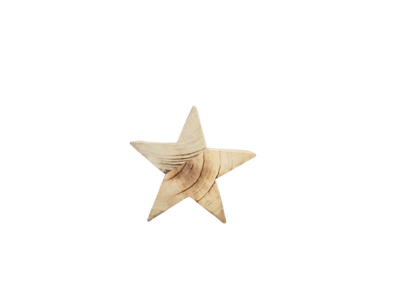 Stern Paulownia-Holz natur-geflammt D20x7cm