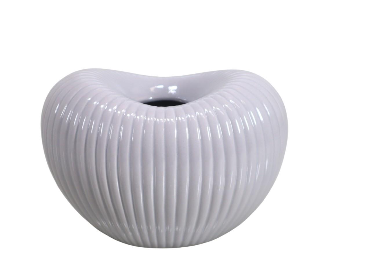 Keramikvase Wave taupe Herzform 20x14 cm Höhe 13 cm