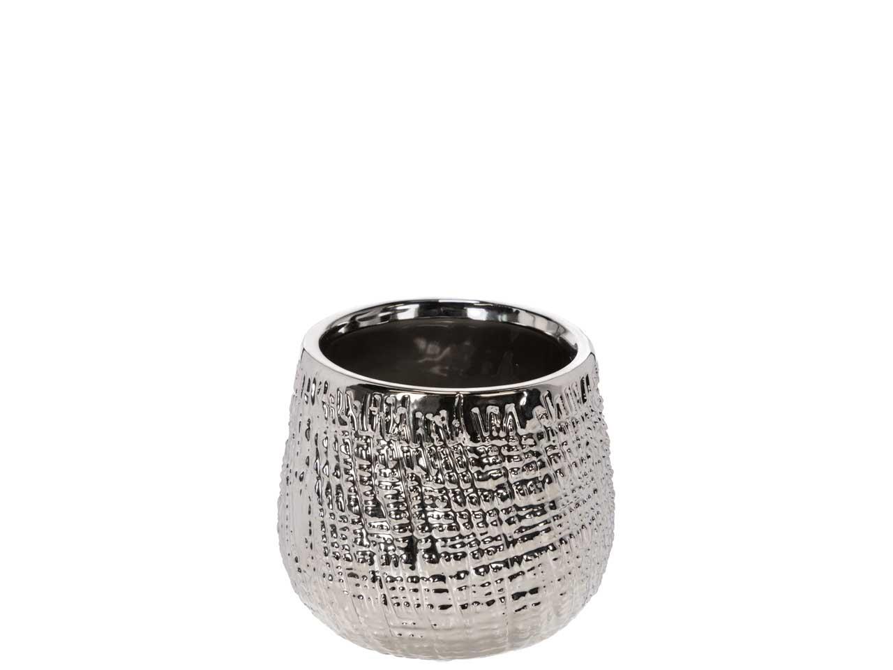 Übertopf Keramik silber 9xH8cm