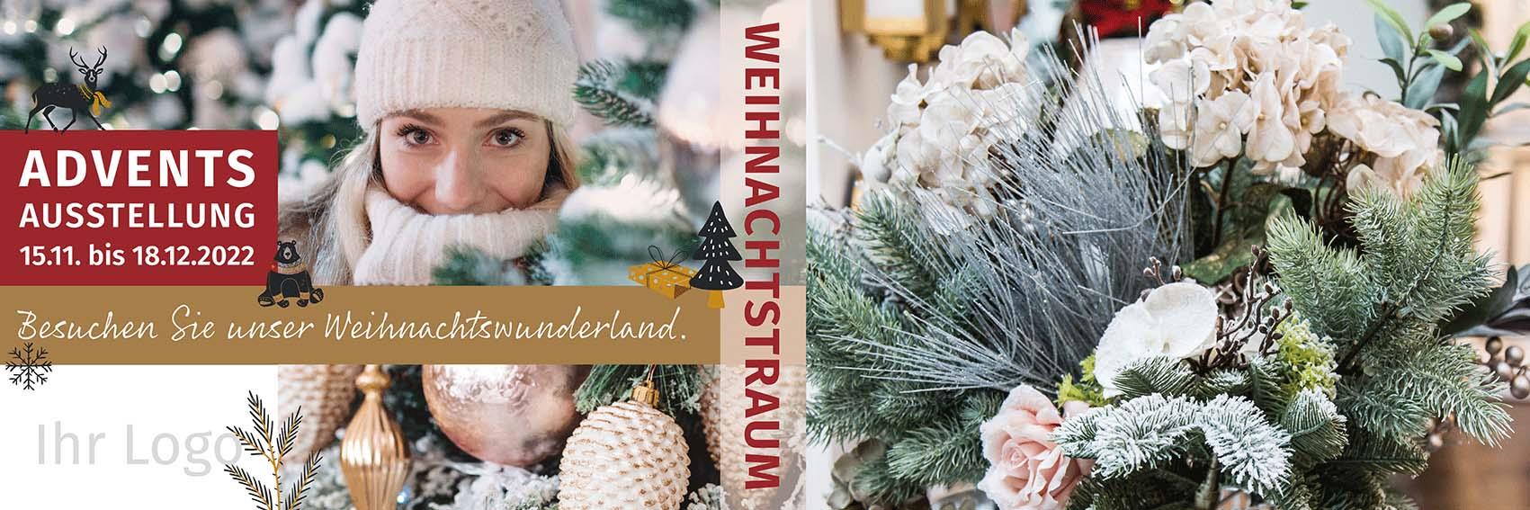 ekaflor Advent Spannbanner mit Ösen inkl. Druck