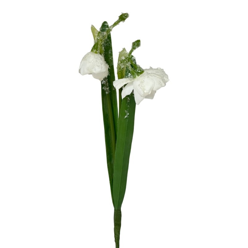 Schneeglöckchen m. Eis 29 cm weiss