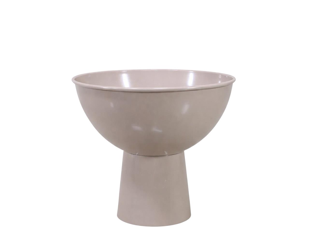 Schale D20cm auf Fuß Metall taupe H16cm